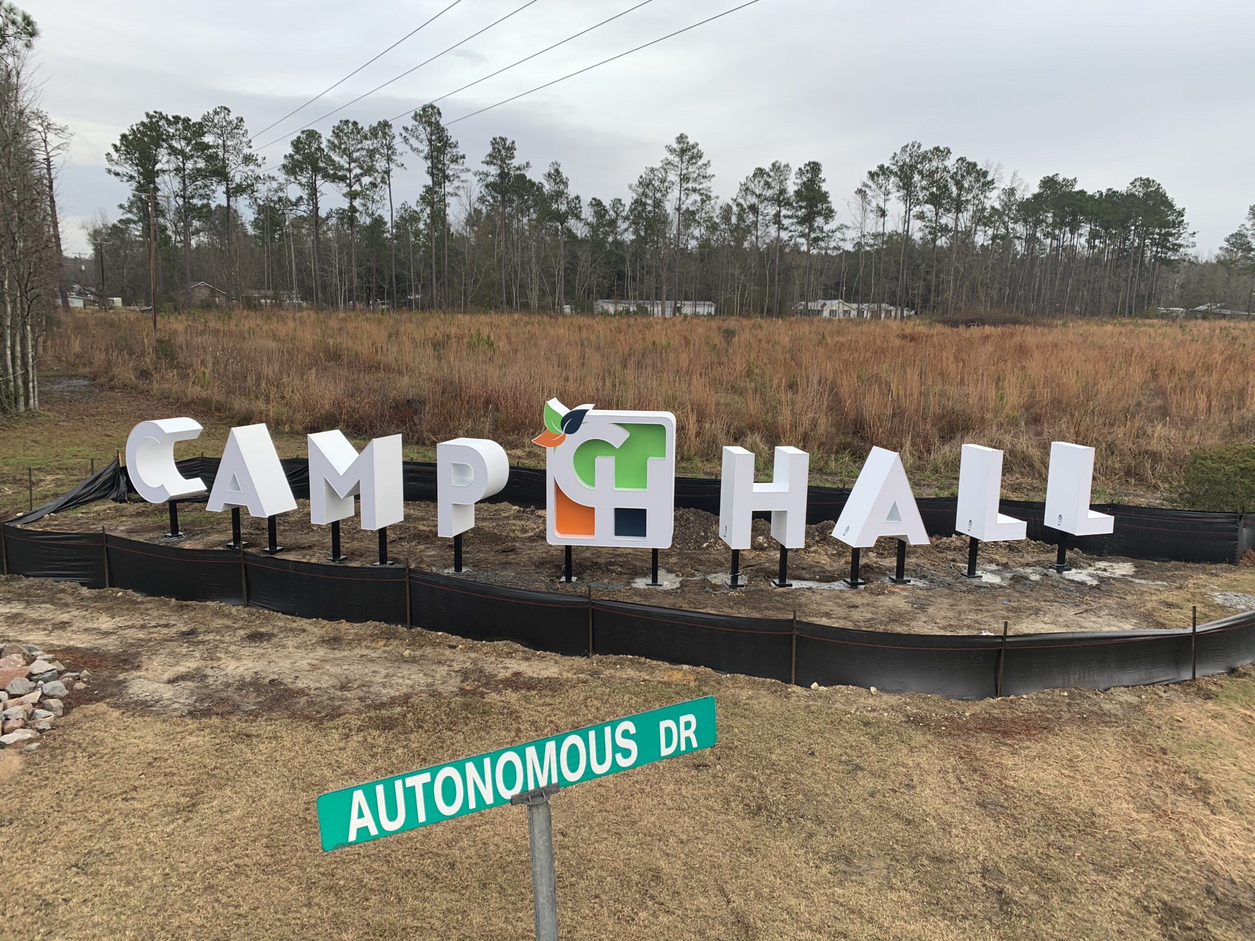 Dimensional site letters installed by Imperial Sign Crafters at a development entrance in the Charleston, SC area